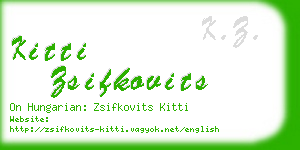 kitti zsifkovits business card